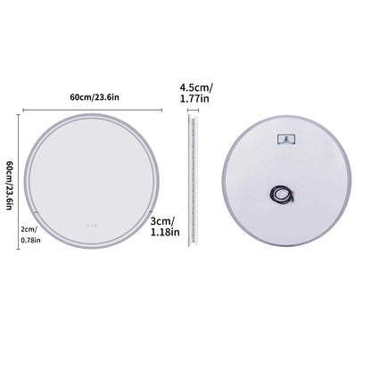 LuvoRound | Round LED Bathroom Mirror | Anti-Fog & Dimmable Touch Screen