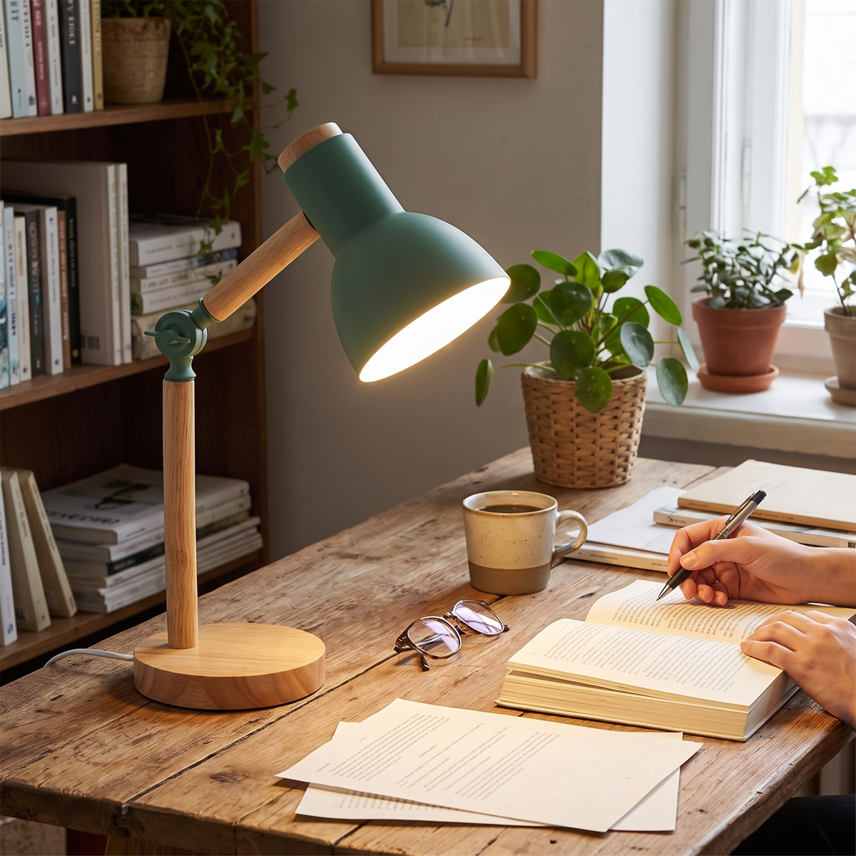 Nordic Wooden Desk Lamp | Adjustable Modern Table Light