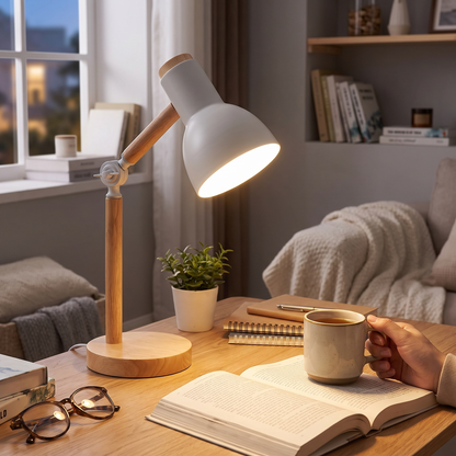 Nordic Wooden Desk Lamp | Adjustable Modern Table Light