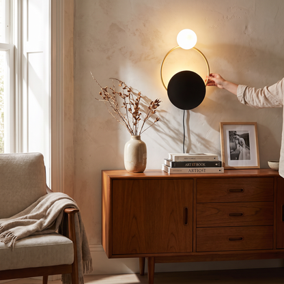 Designer Glass Wall Lamp | Modern Round Spherical Metal Light