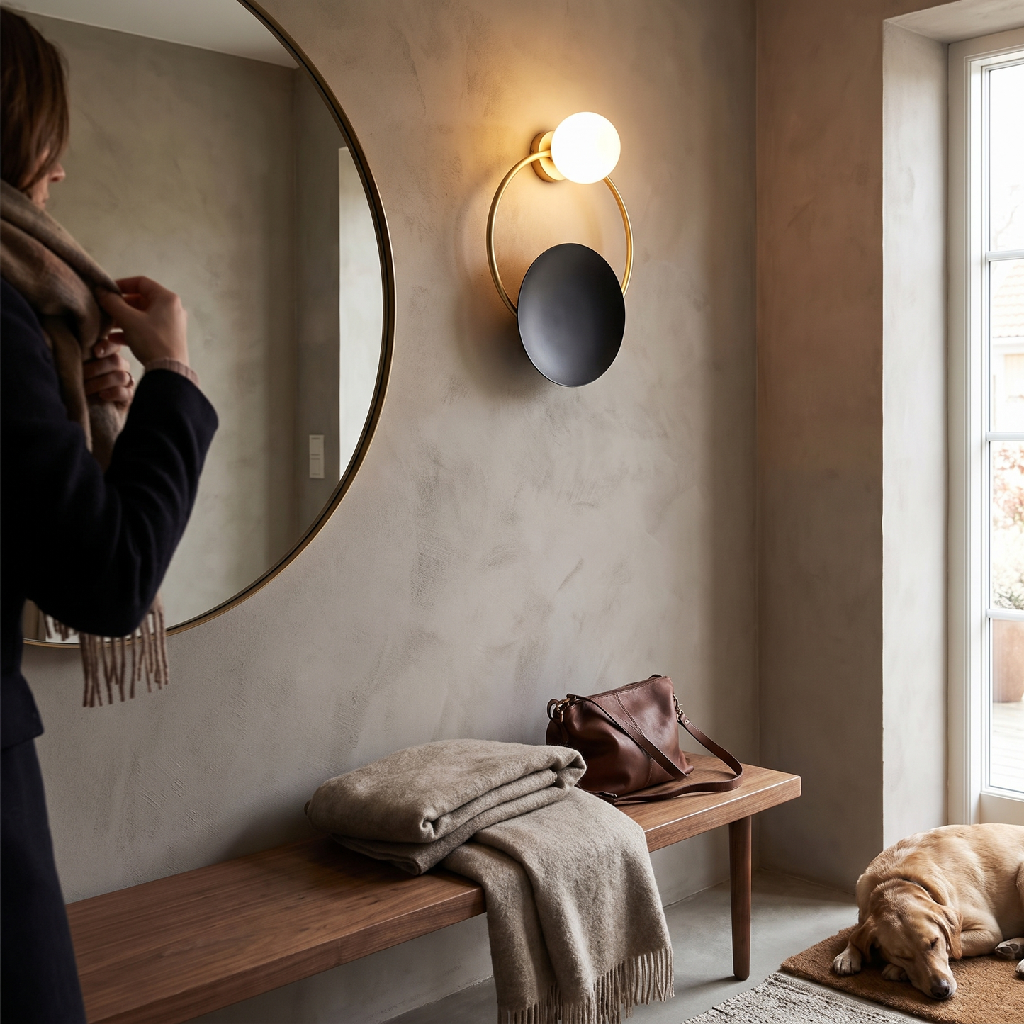 Designer Glass Wall Lamp | Modern Round Spherical Metal Light